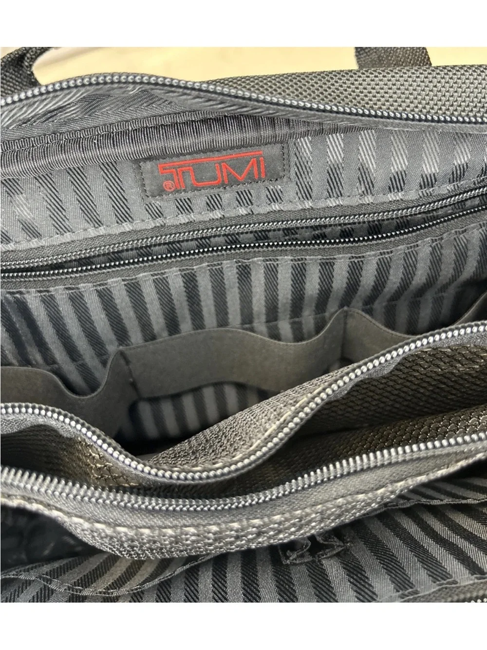 TUMI Alpha Black Ballistic Nylon Travel Organizer Tech/Toiletries Business Case.